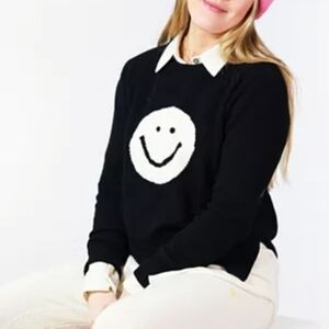 Rosenthal Black Sweater with White Smiley Design